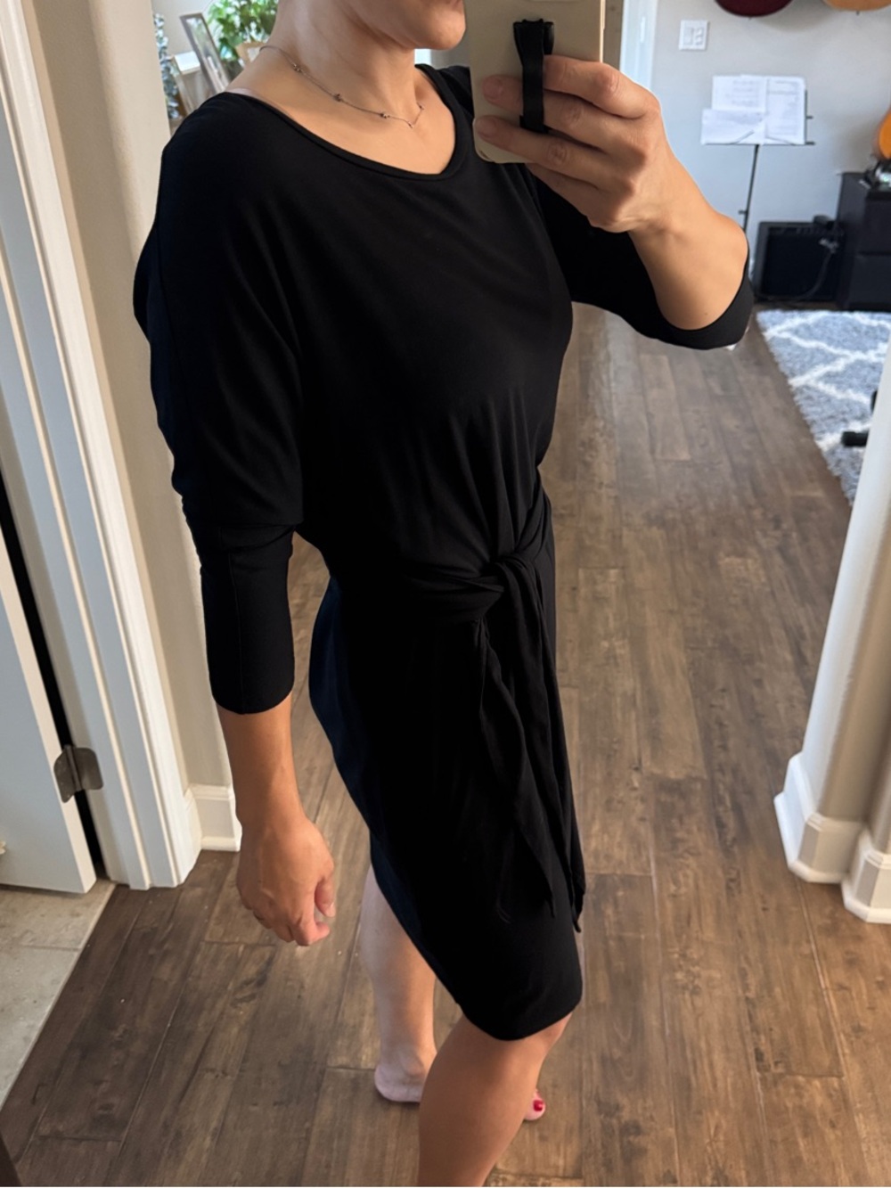 Aritzia Banting Classic Black Knot-Front Women’s Dress
